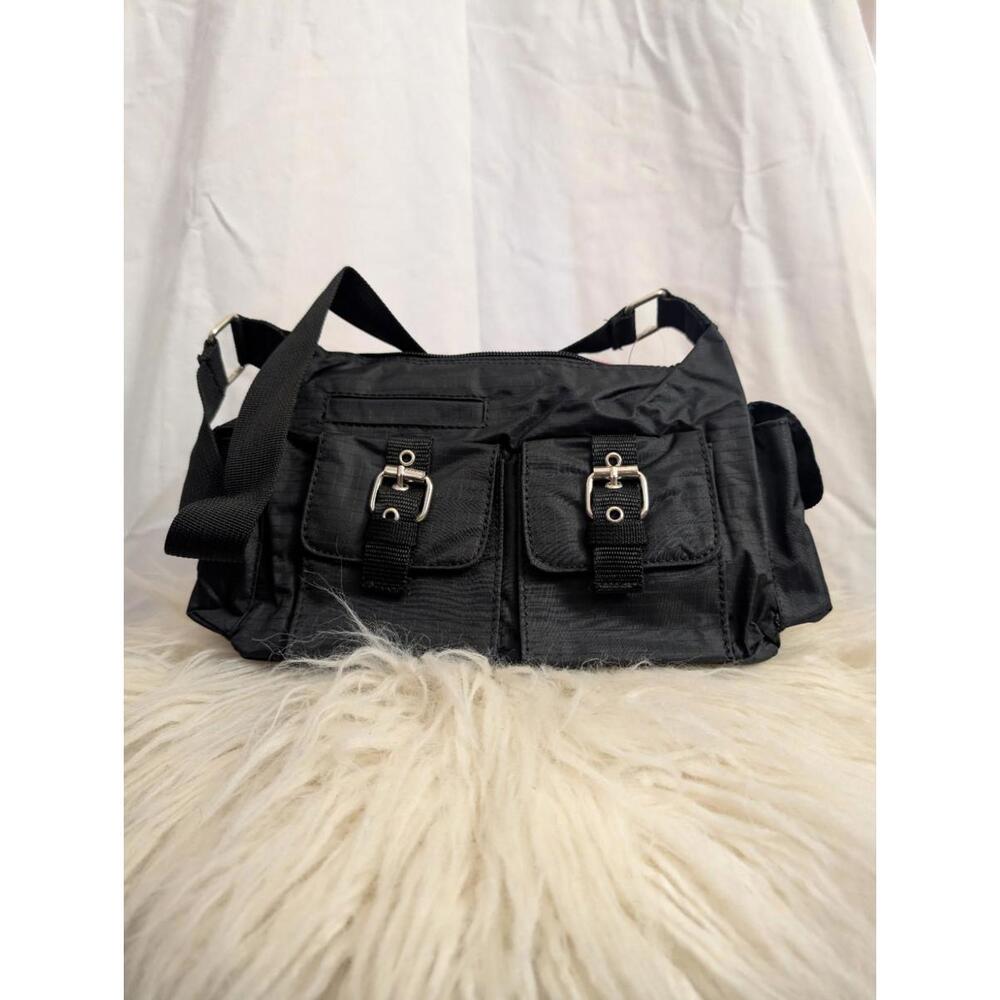 Y2K Style Shoulder Bag (Black Nylon)
